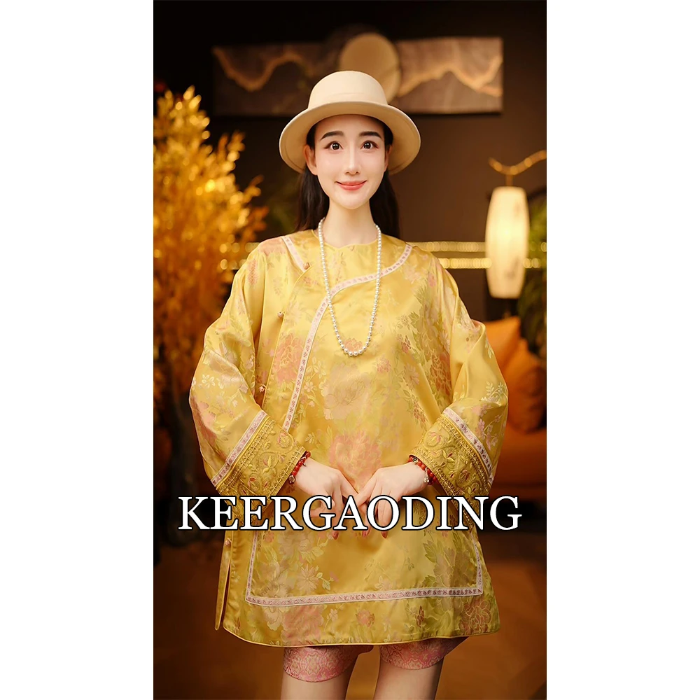 【可儿•高定】高端新中式重工手推绣桑蚕丝太太服上衣BT-YXS825214