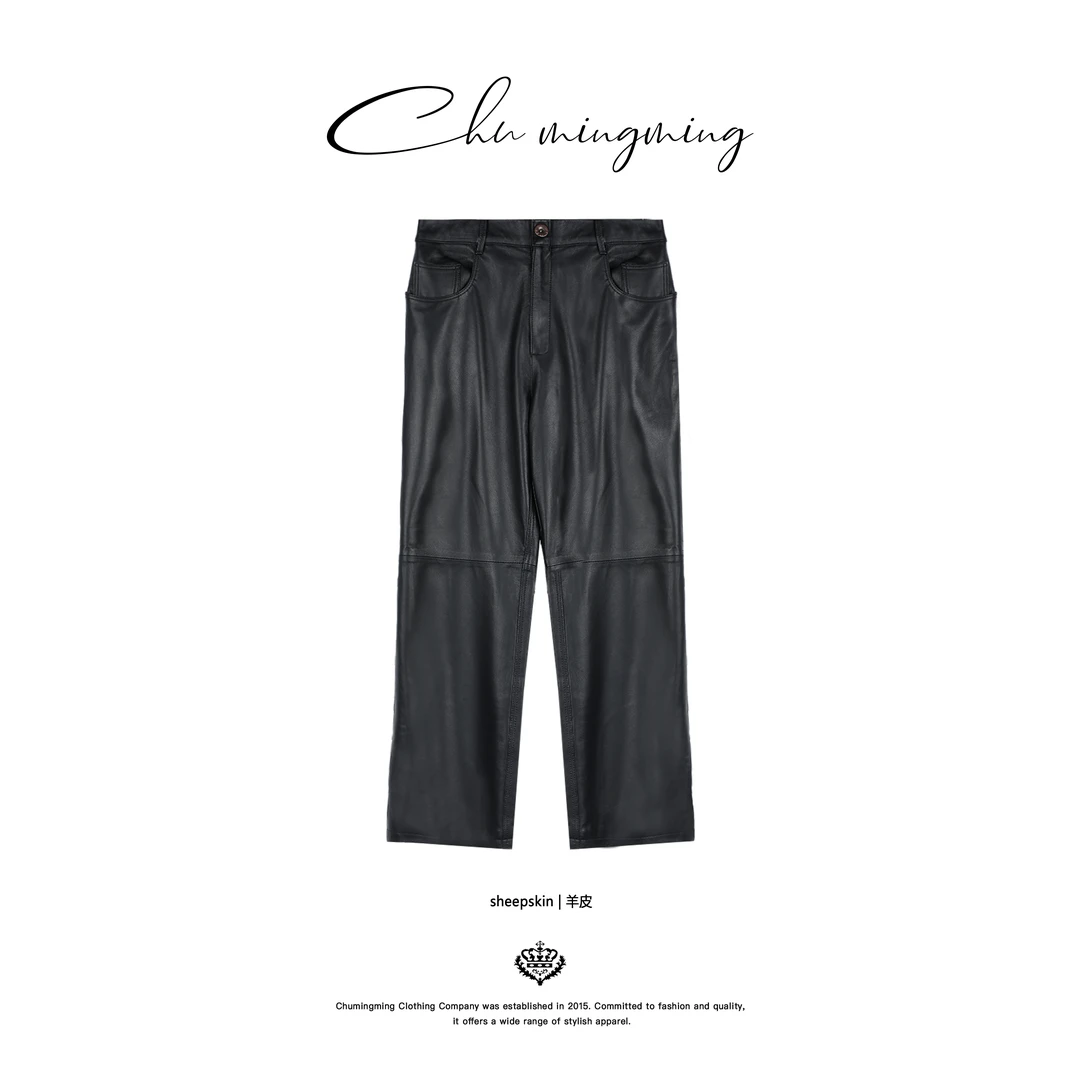 【CHUMINGMING】《卷王》绵羊皮直筒裤CC2535