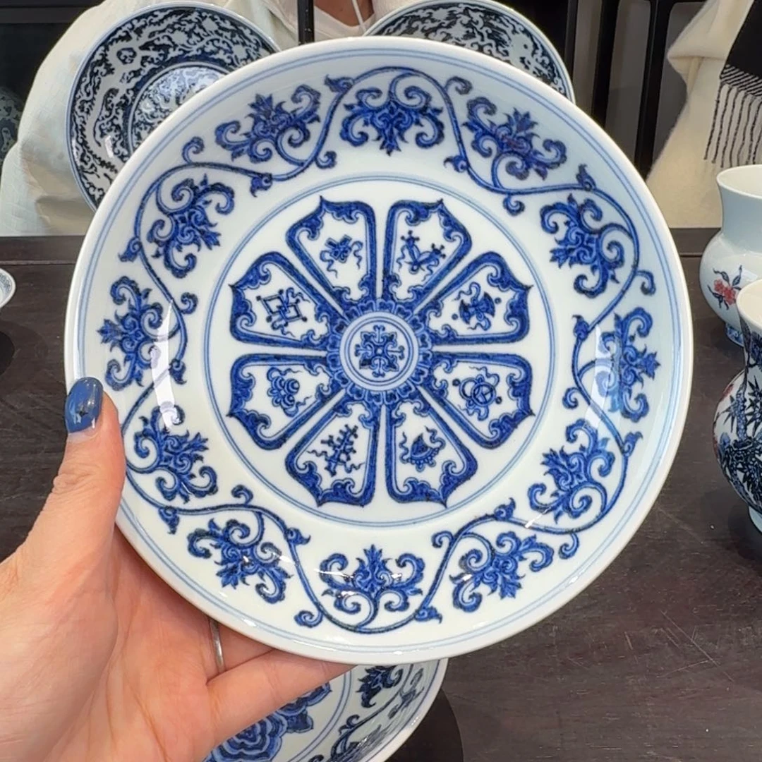 瓷片手工手绘青花壶承