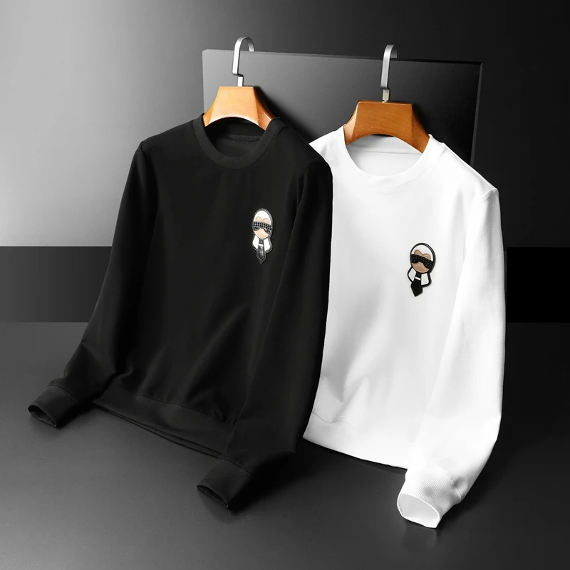 圆领长袖卫衣男款春秋季潮牌老佛爷欧洲站男装休闲高端上衣打底衫