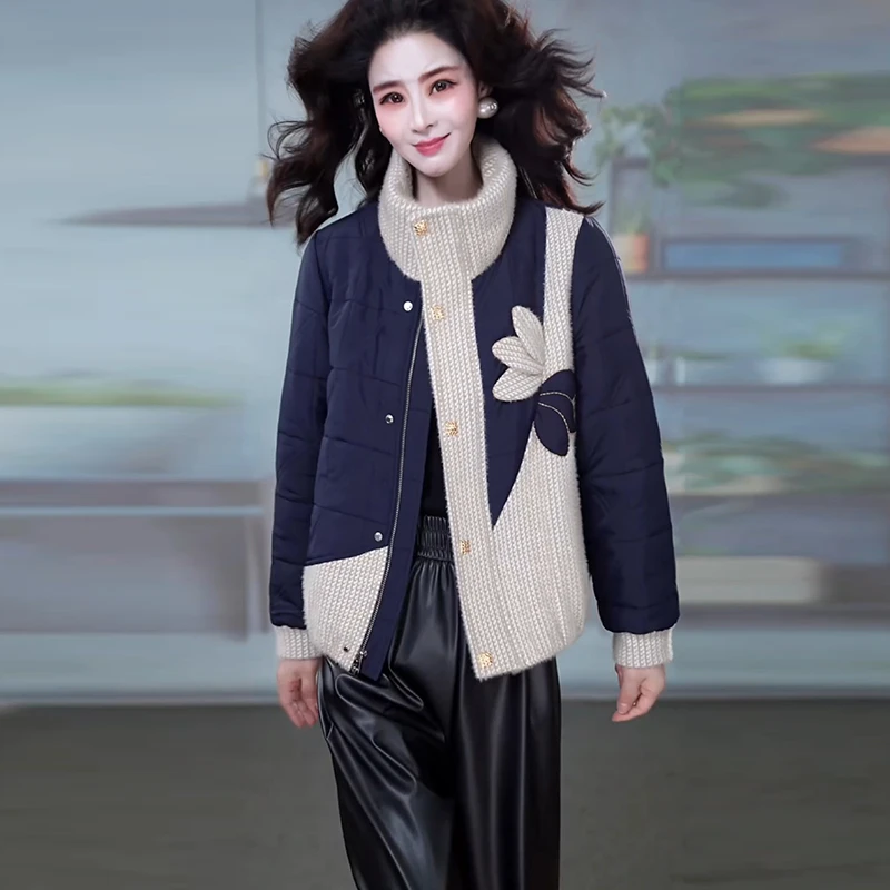 2025新款气质时髦精致奢华设计感百搭减龄棉衣外套M-3XL