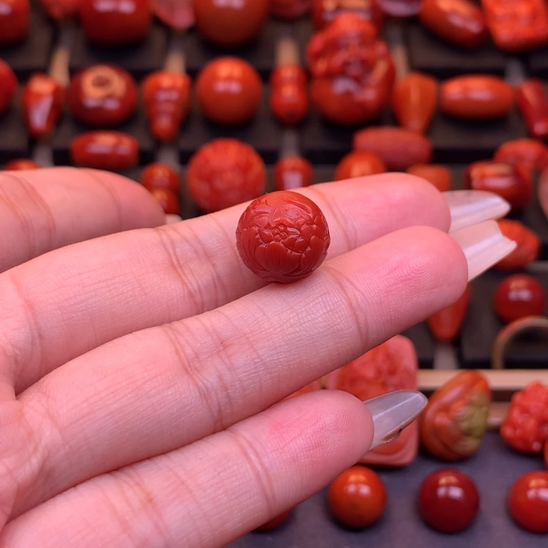 南红玛瑙未镶嵌保山五岔路高品莲花珠12.8mm