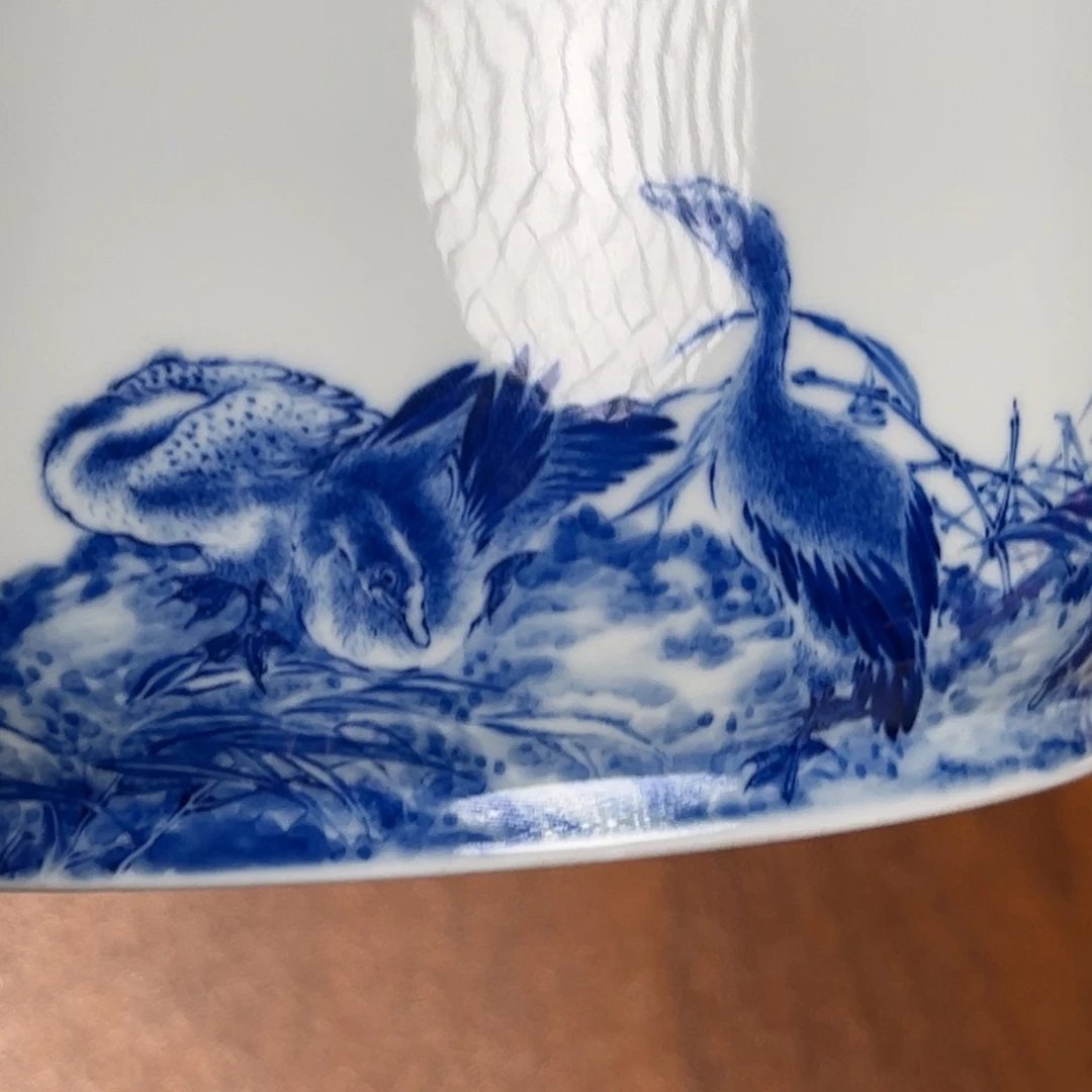 M***问工青花山水平沙落雁水洗