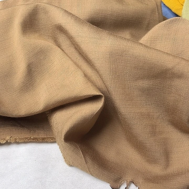 棉混纺卡其色麻棉2米