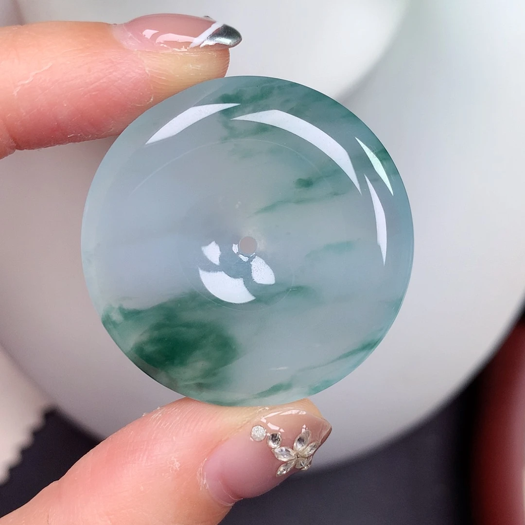 翡翠未镶嵌颈饰平安扣 34.4-6.0mm