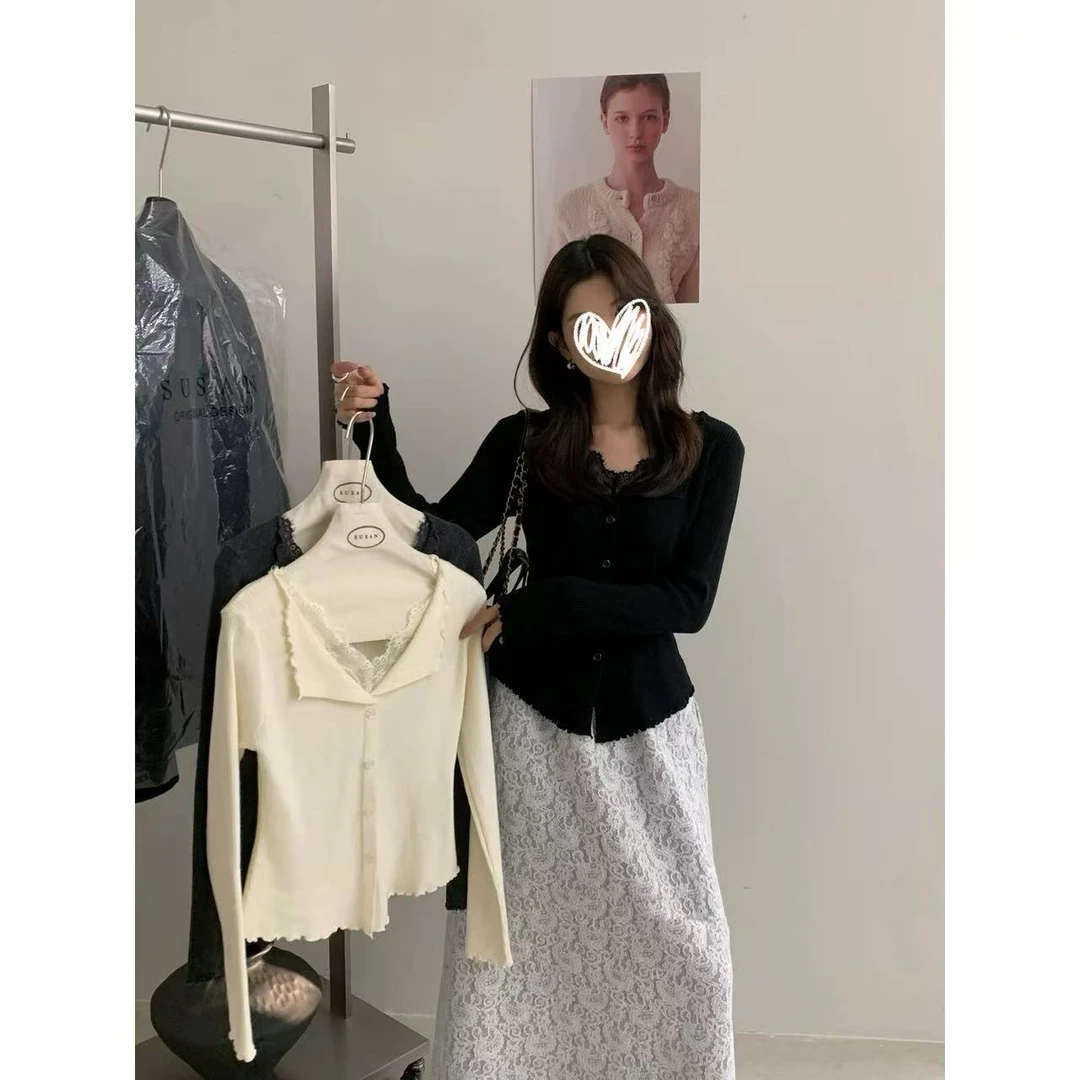 秋冬季新款纯欲风长袖冬季针织V领毛针织衫开衫针织衫网红女装