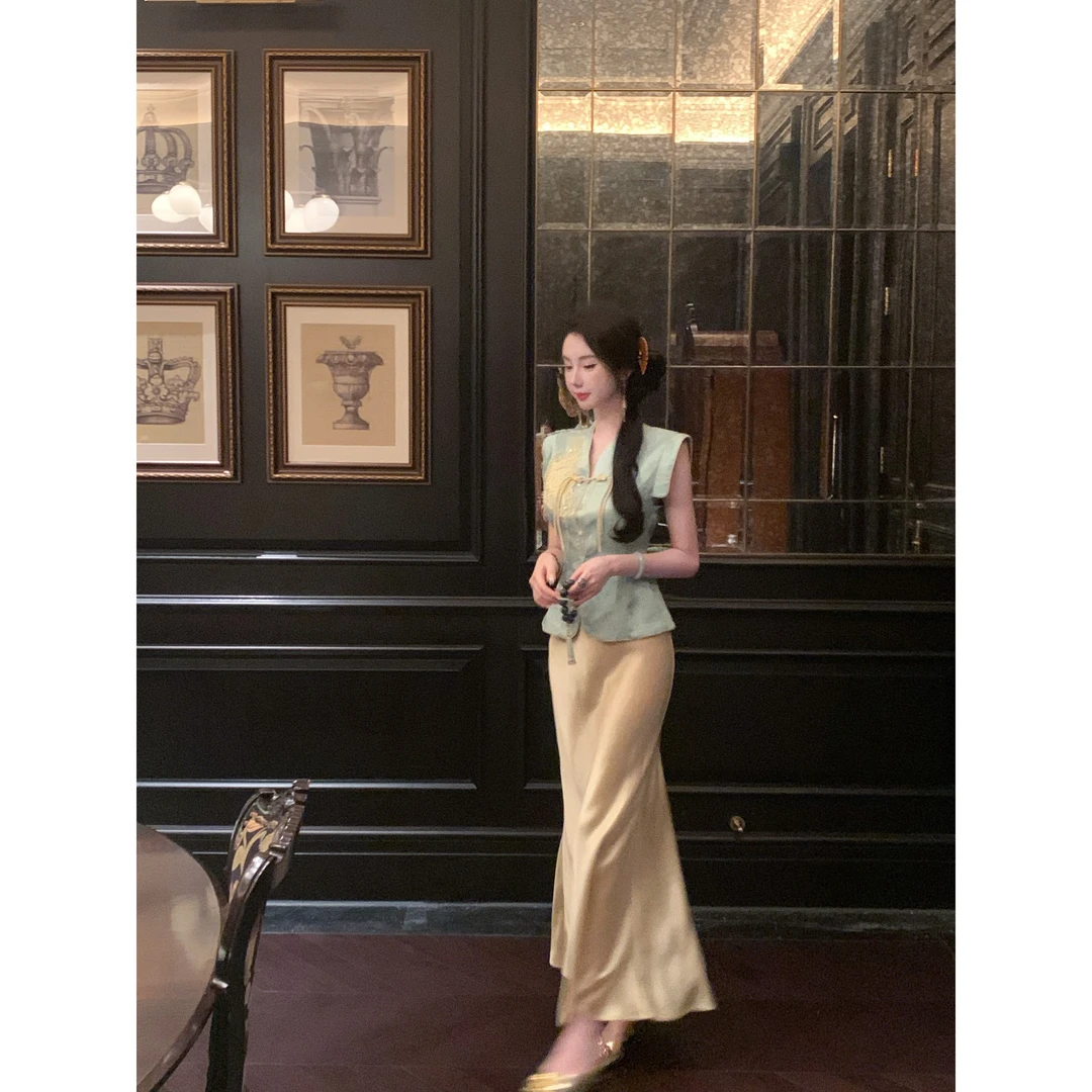 【雅乔定制】轻奢高档显瘦气质醋酸鱼尾摆半身裙长裙DYZY-24127456