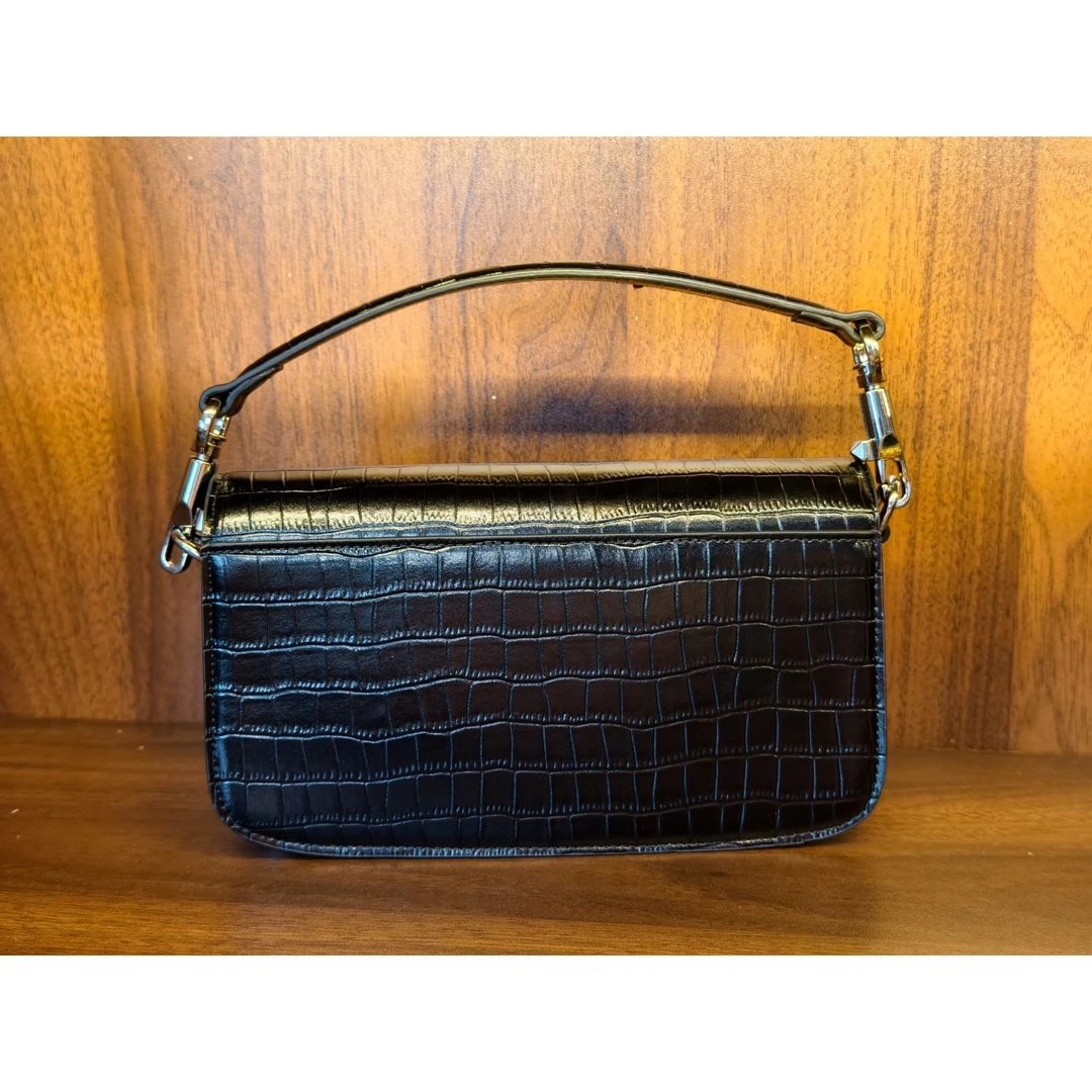 薇薇手工真皮包-黑色-长22x高12-满钻华-A172