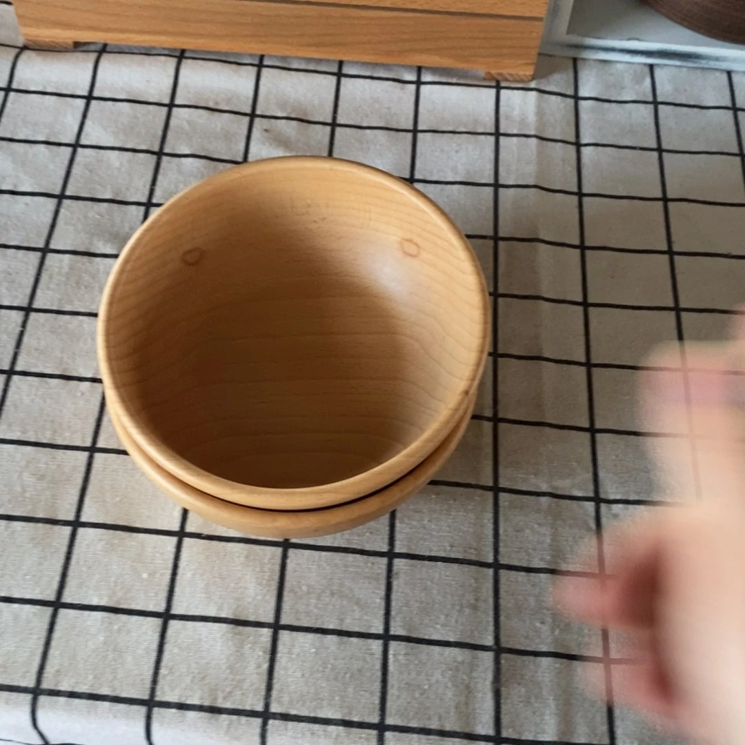 木翦*榉木吃饭碗2个