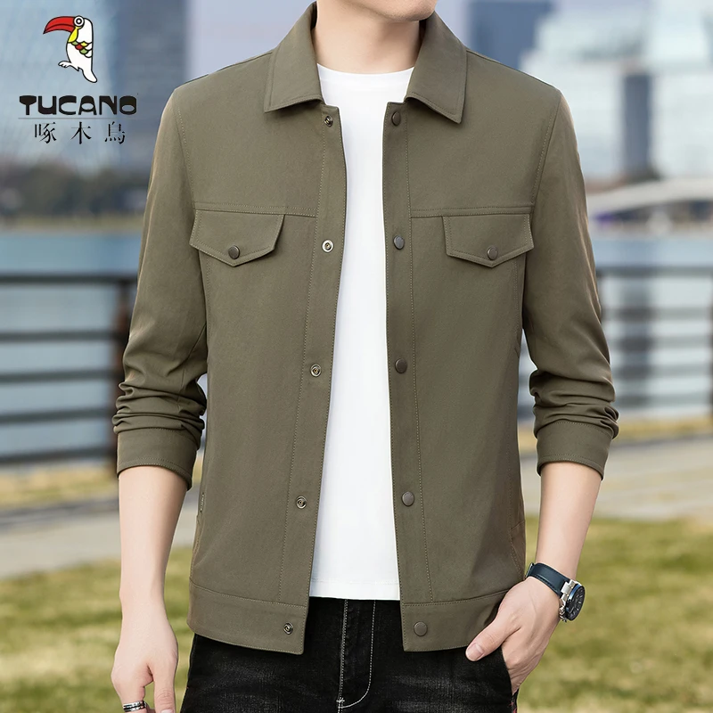 TUCANO/啄木鳥男士夹克春秋季商务休闲百搭工装纯色短款宽松外套