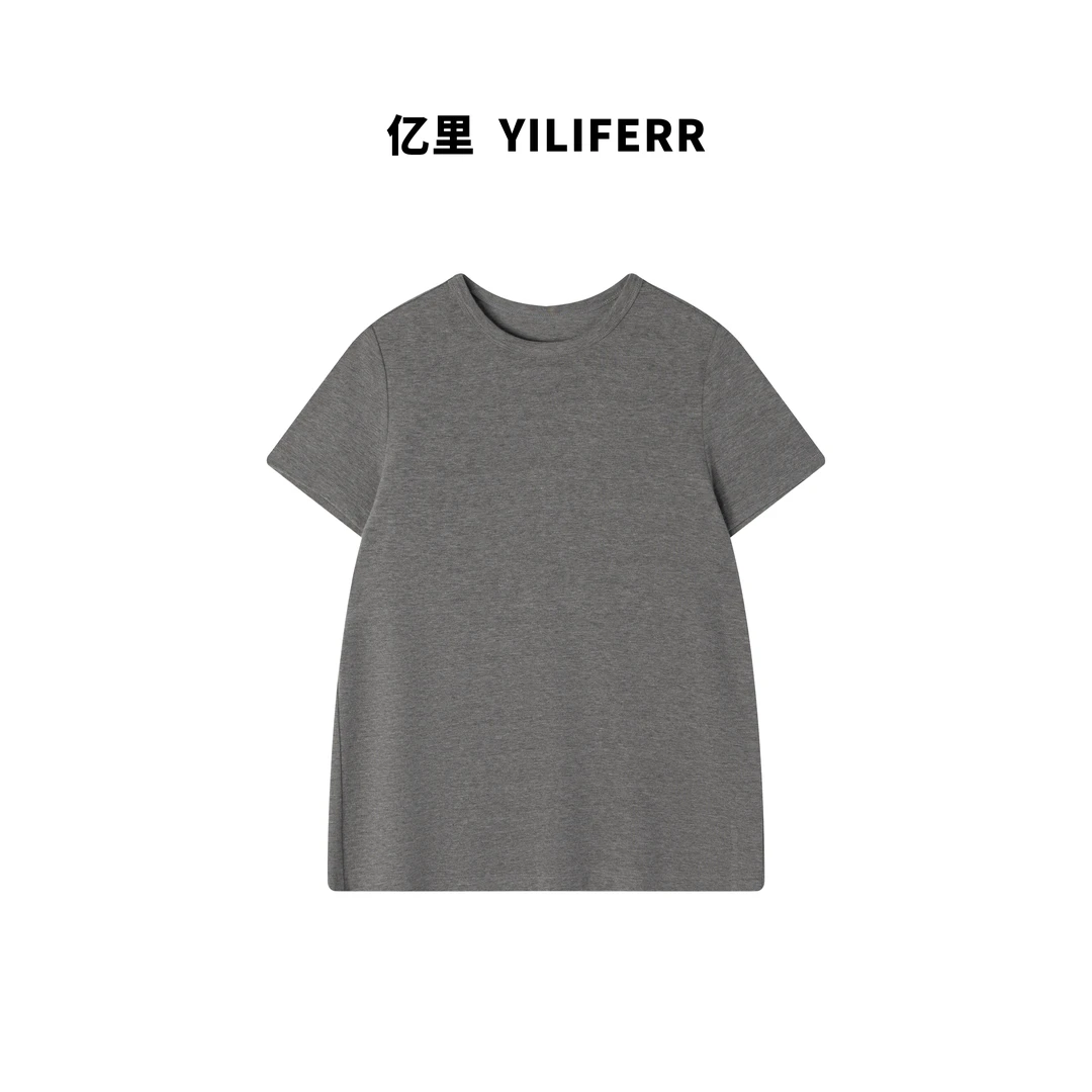 【YILI显瘦女装】“瘦瘦t”时尚简约百搭软糯舒适短袖t Y0786