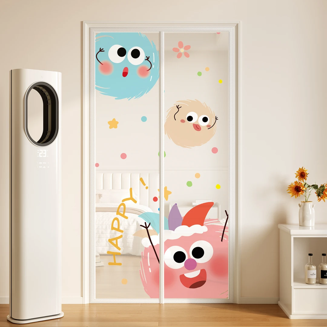 多巴胺防蚊门帘2025新款夏季磁性自吸卡通纱门家用磁吸卧室隔断帘