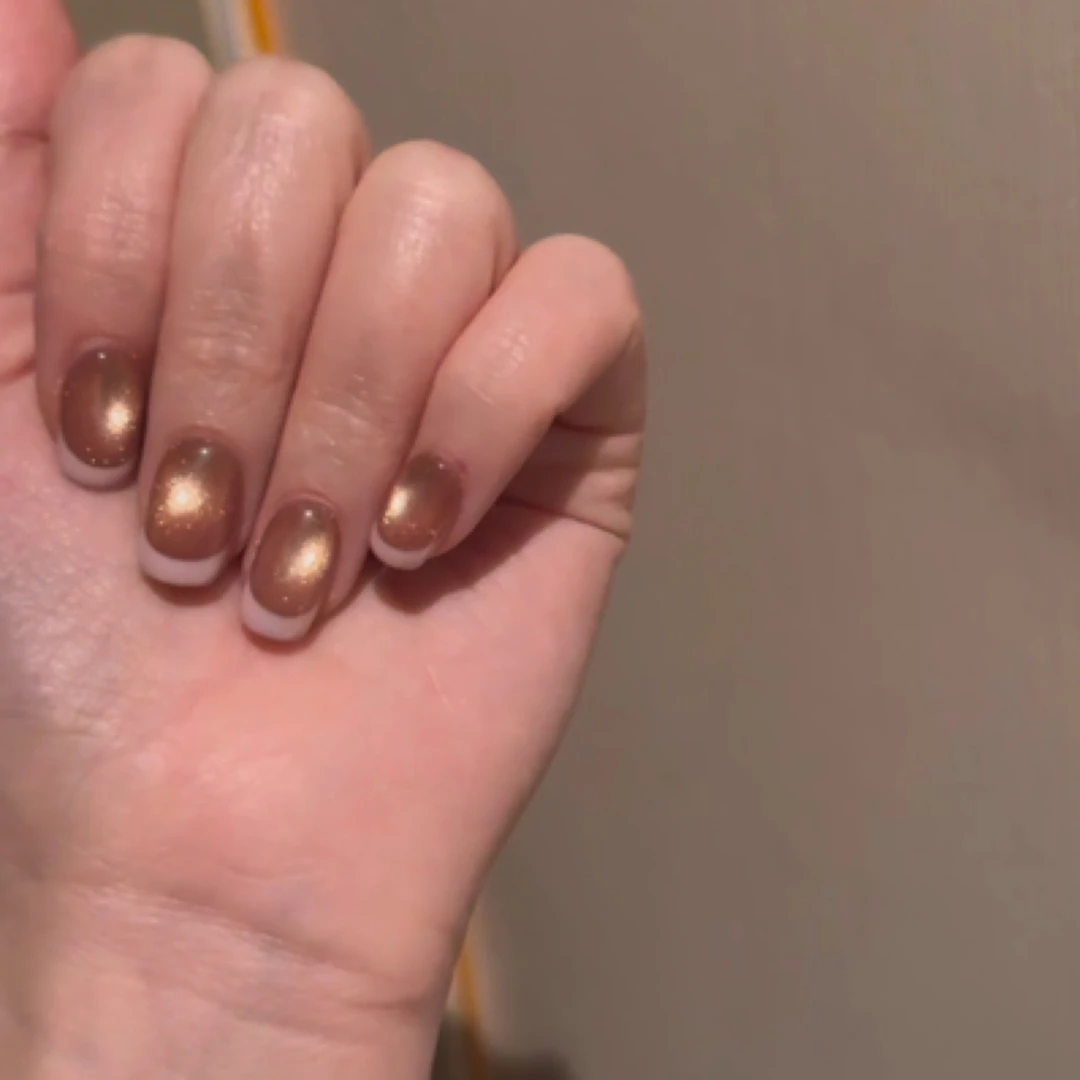 【蜜桃奶盖】猫眼法式日常百搭显白温柔甜美气质风穿戴甲片