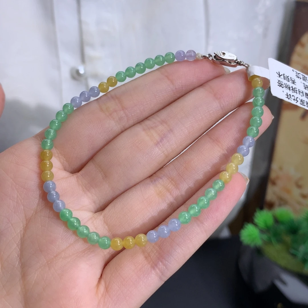 未镶嵌手串翡翠卡3.6冰润胶多宝手串