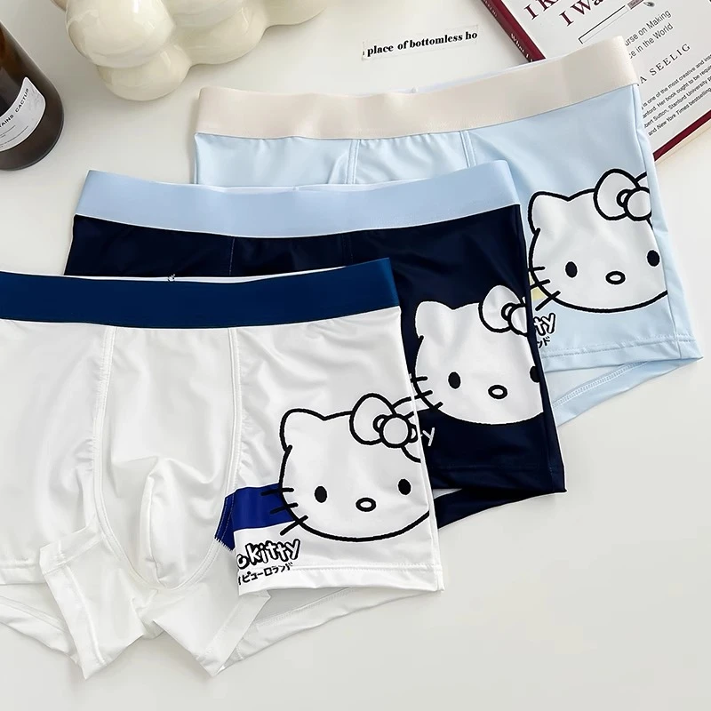 2025新款HelloKitty男士内裤可爱卡通印花四角裤夏季薄款透气男生