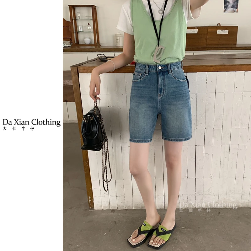 【大仙家】C323十三行夏款韩式微弹牛仔短裤舒适时尚百搭女士夏季