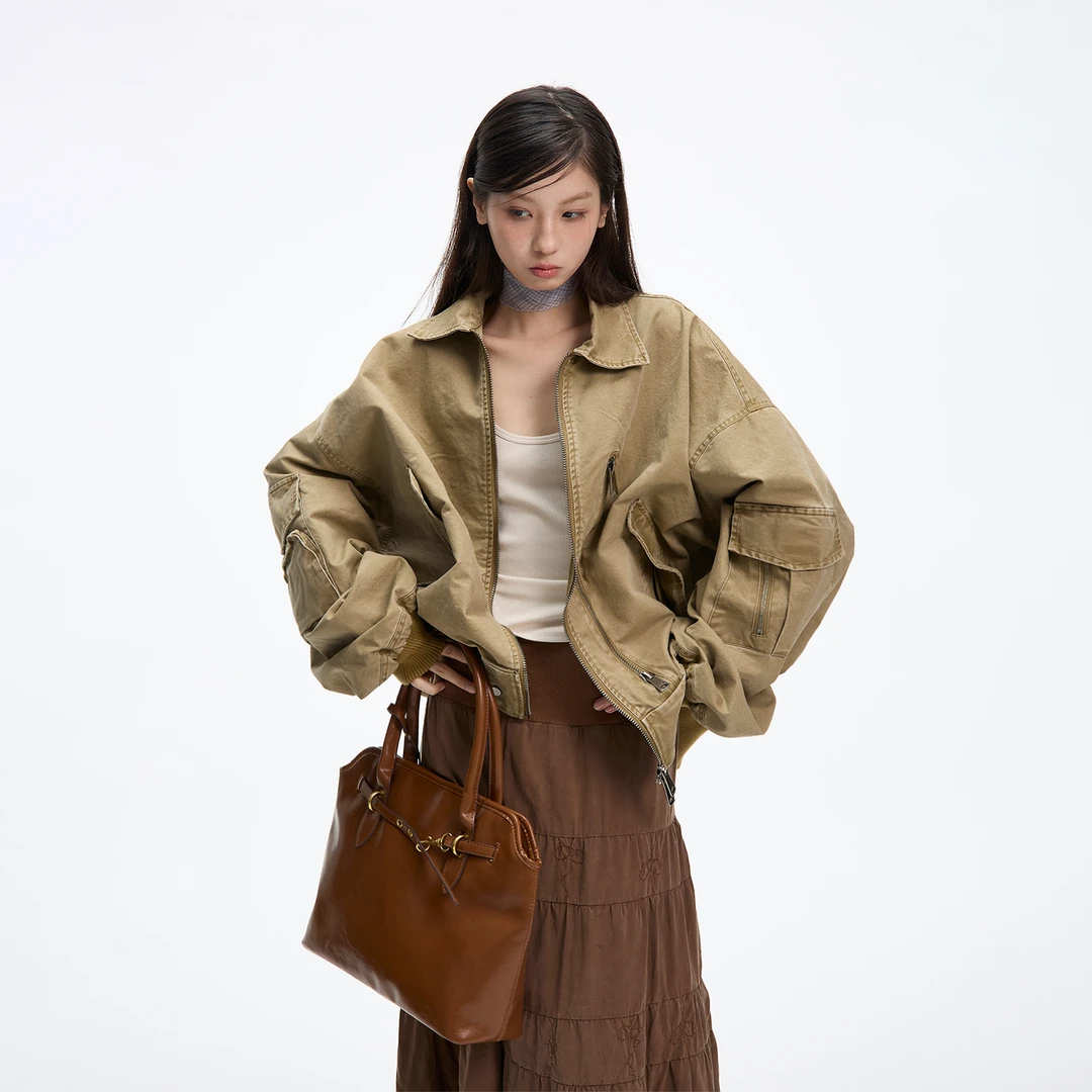 JUMPNEXT美式重磅巴恩风宽松做旧cleanfit夹克外套潮休闲百搭上衣