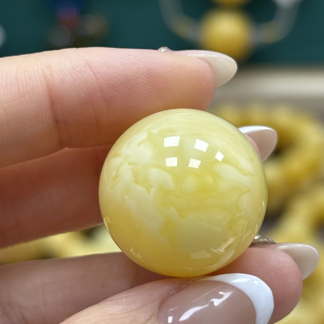 21.8mm 小妖珠宝天然原矿琥珀蜜蜡