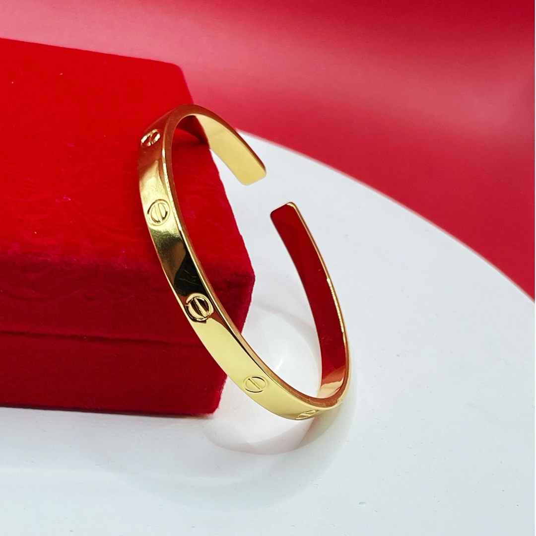 铜合金手镯  高质量铜合金轻奢经典开口手镯首饰生日节日礼物礼品