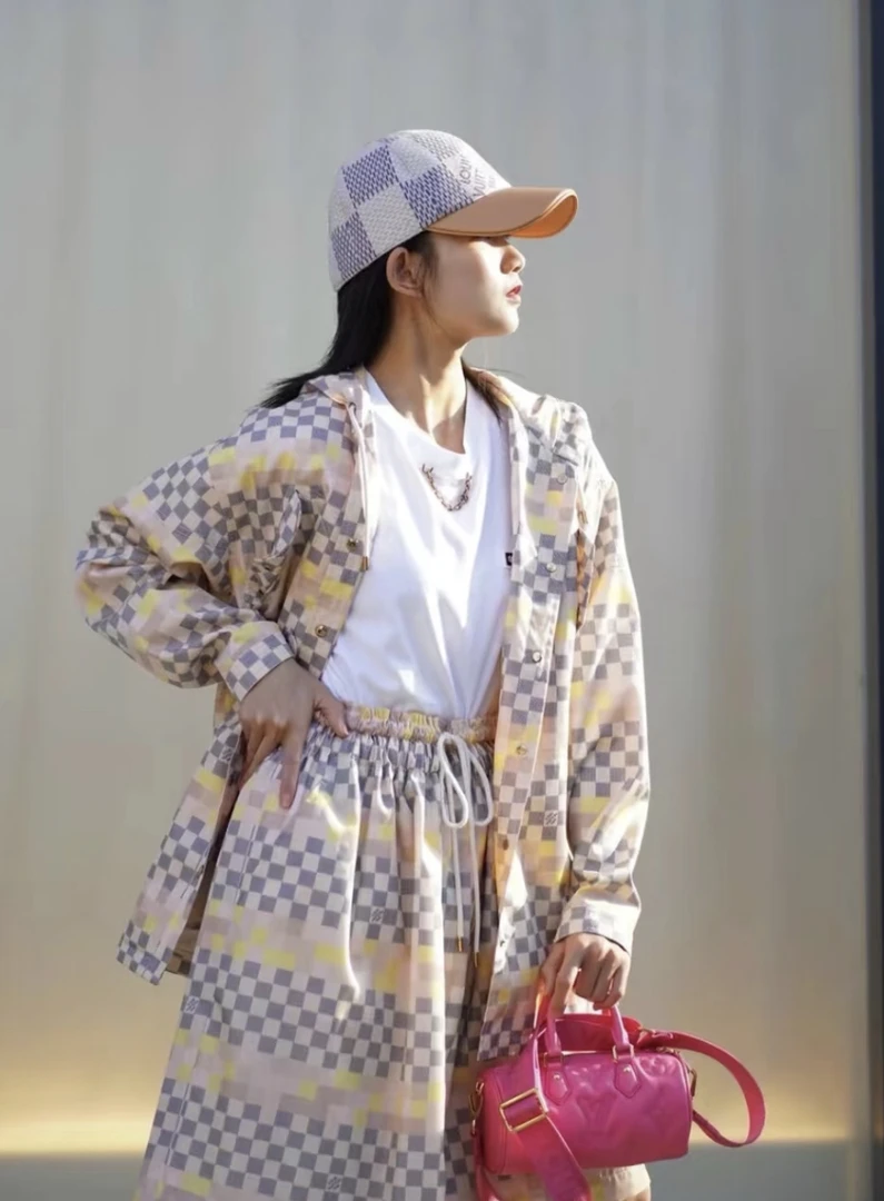未使用 LouisVuitton/路易威登 yy512-yy513 锦纶 棋盘格套装