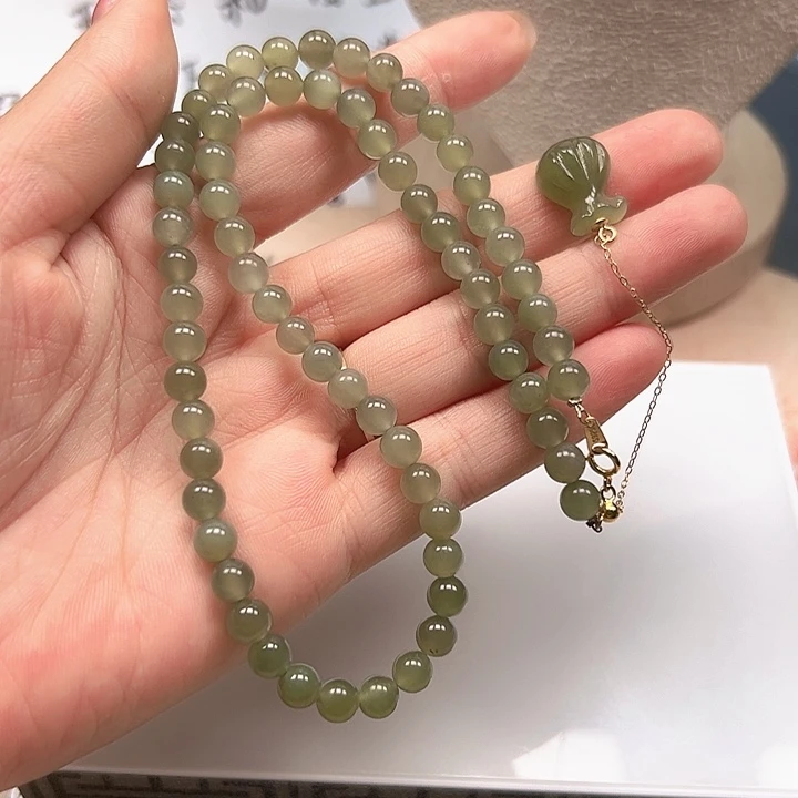 和田玉手链银S925镶嵌16