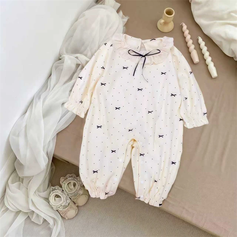 J秋季新款婴幼儿甜美舒适满印哈衣宝宝时尚洋气休闲连体哈衣Q53