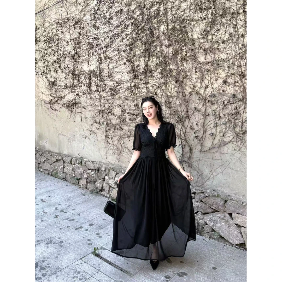 YJR晴涧 法式气质显瘦时尚百搭休闲连衣裙YJR1246