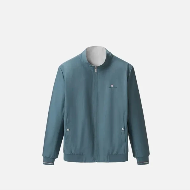 HS356 剪标春秋款双面穿立领百搭舒适竖条纹夹克外套