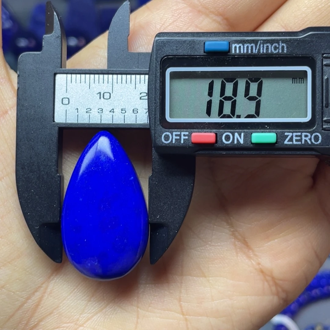 ****人青金石未镶嵌19×33mm裸石水滴蛋面吊坠