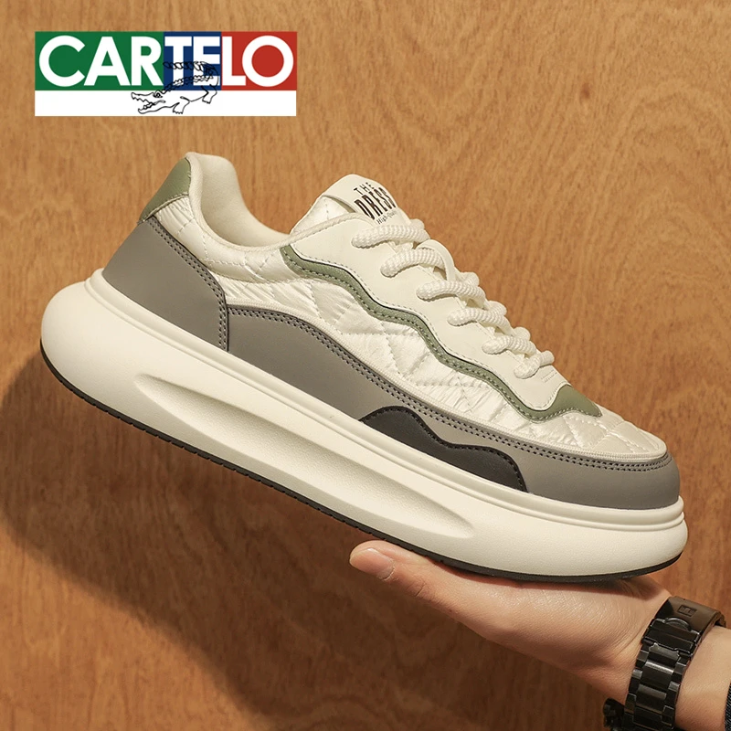 卡帝乐鳄鱼男鞋潮牌时尚防滑运动板鞋软底增高工作轻便小白休闲鞋