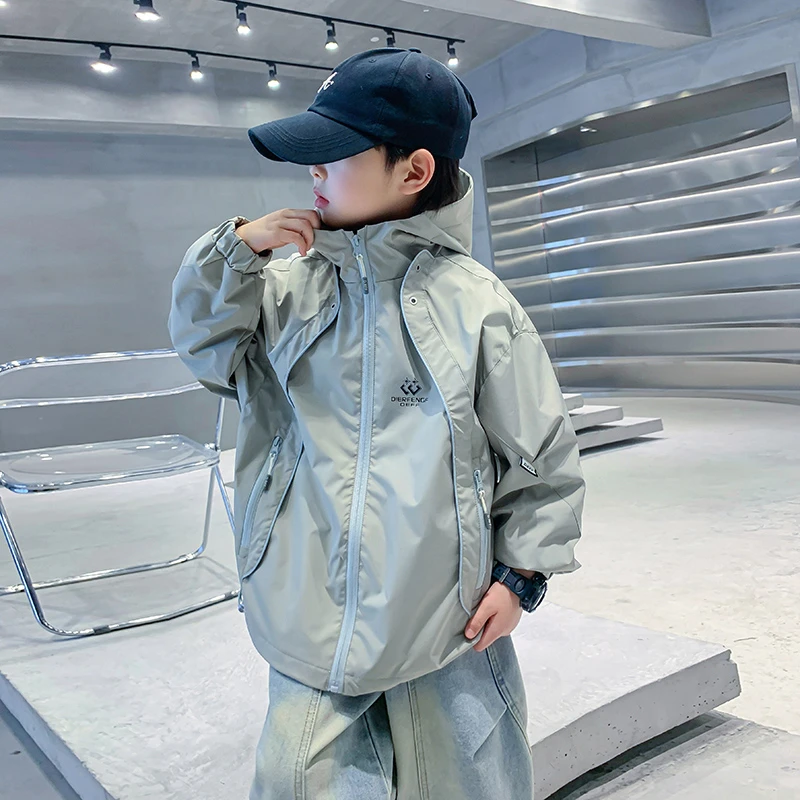 【现货先发】男童春秋装洋气冲锋衣外套2025工装防风衣K241WT4131