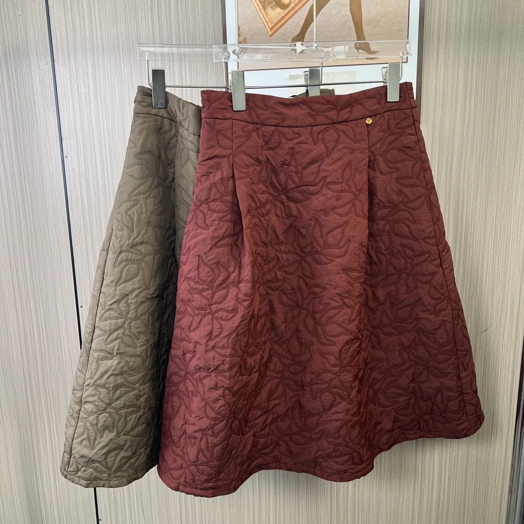 1515撤柜DS秋冬季时尚设计款中长款半身裙提花高腰半裙裙子A字