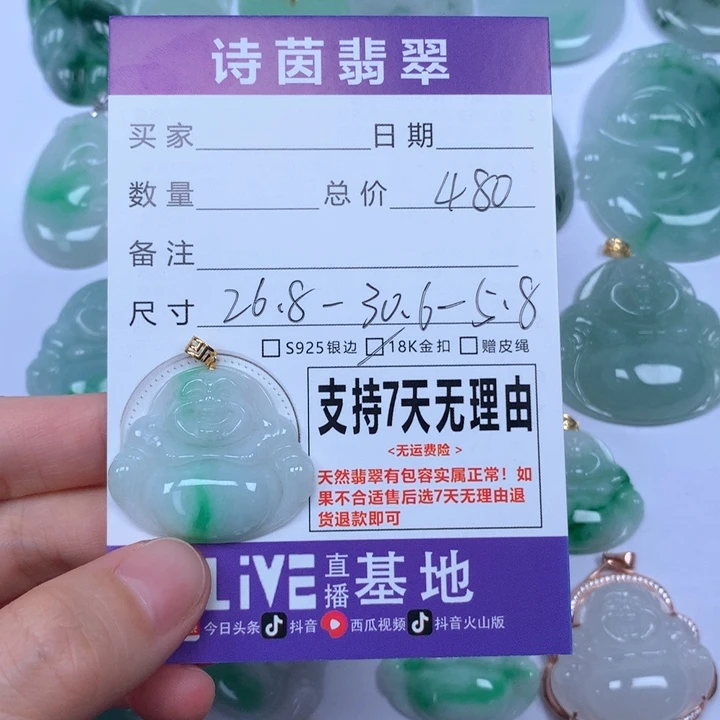 翡翠未镶嵌颈饰天然