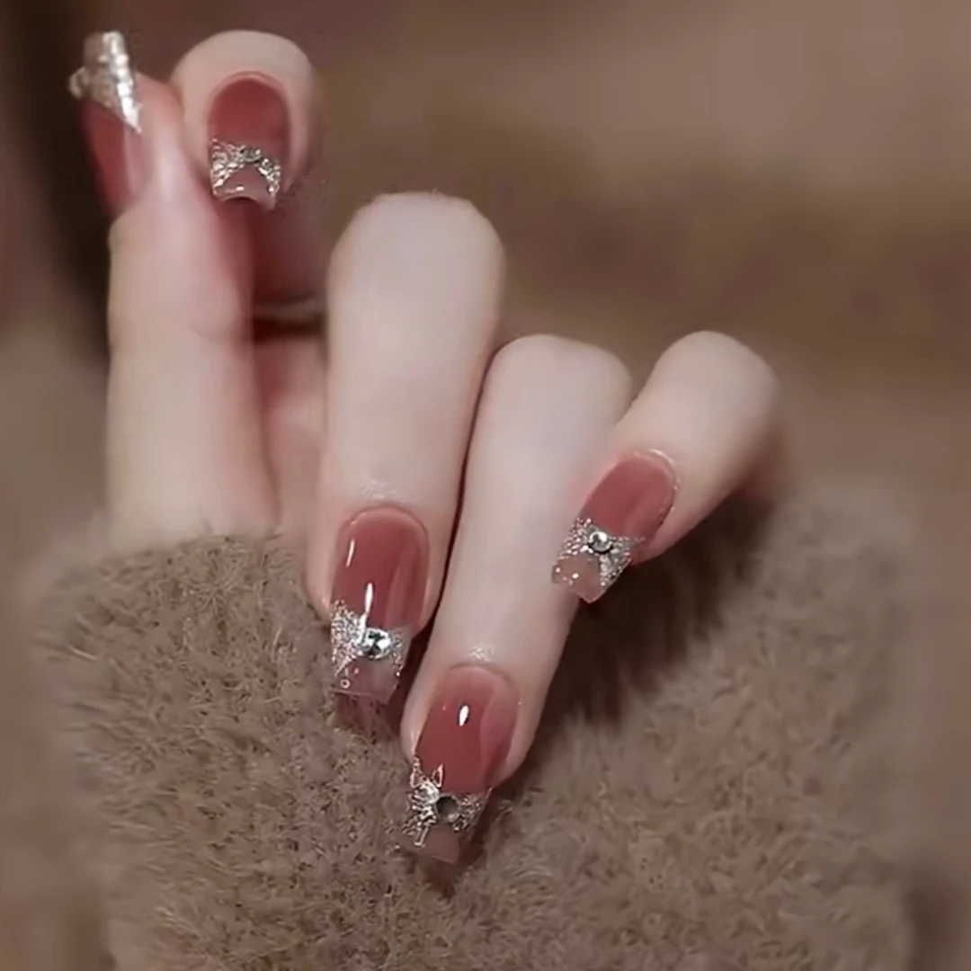 美甲高端纯手工穿戴甲短中长款2025新款高级感甲片穿戴式美甲指甲