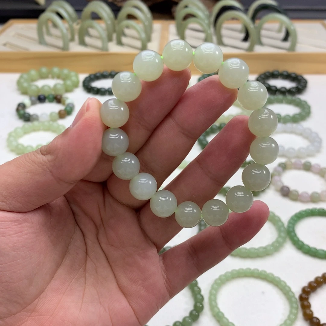 和田玉手串（晴水11.8）未镶嵌