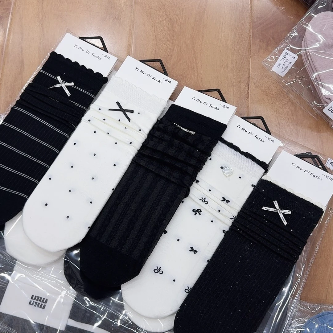 棉女士堆堆袜5双39.9甜心