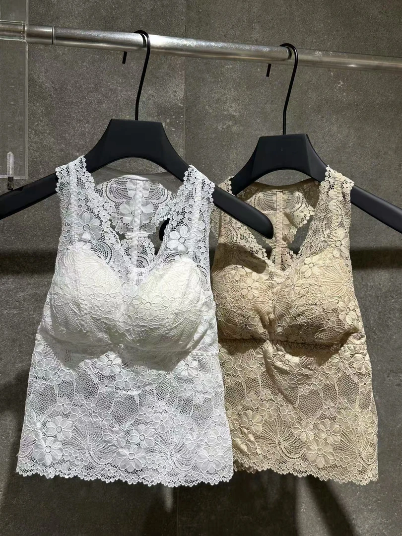 【Ann.G】QS220011 新花色蕾丝背心内搭带胸垫美背文打底内衣性感