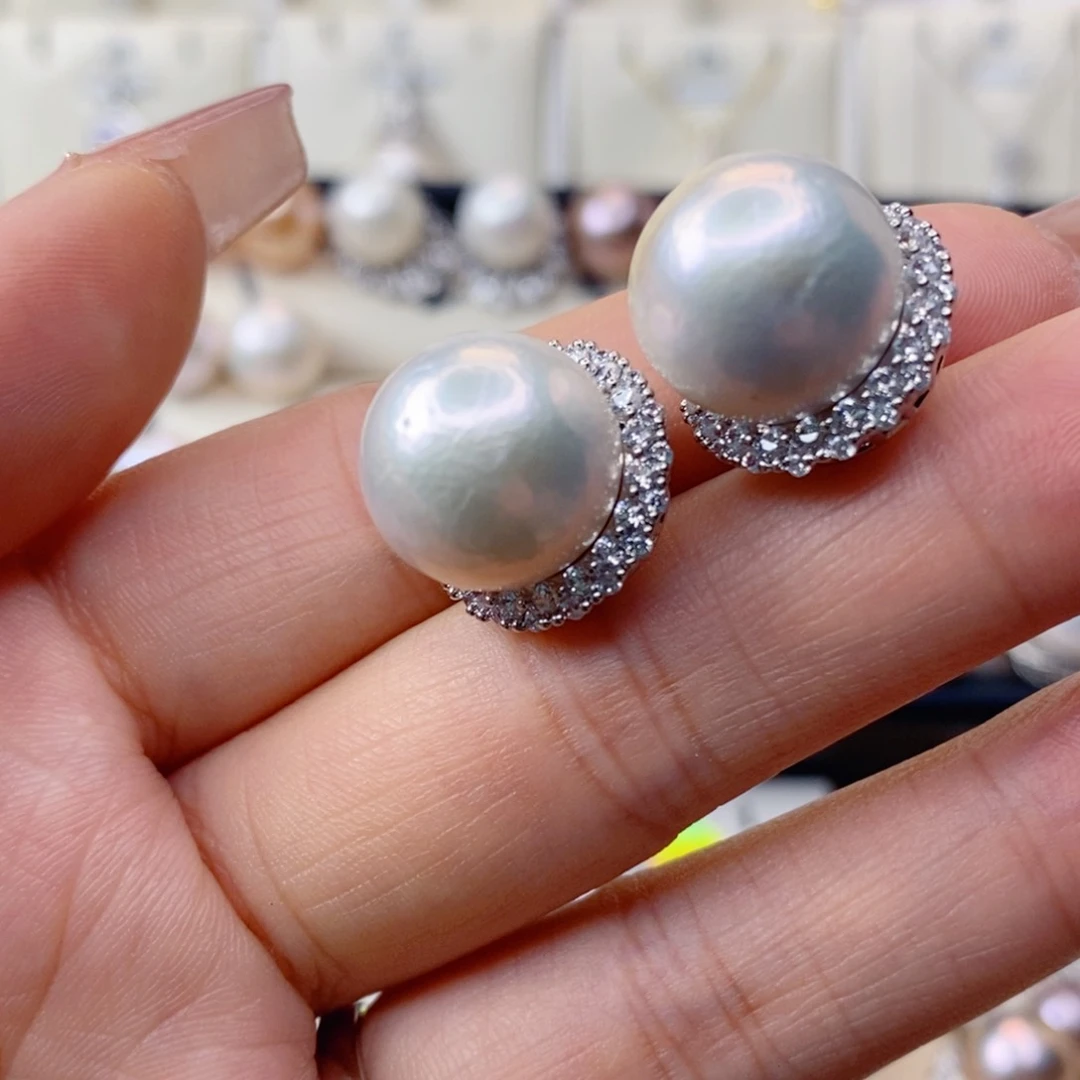 淡水珍珠耳饰合金