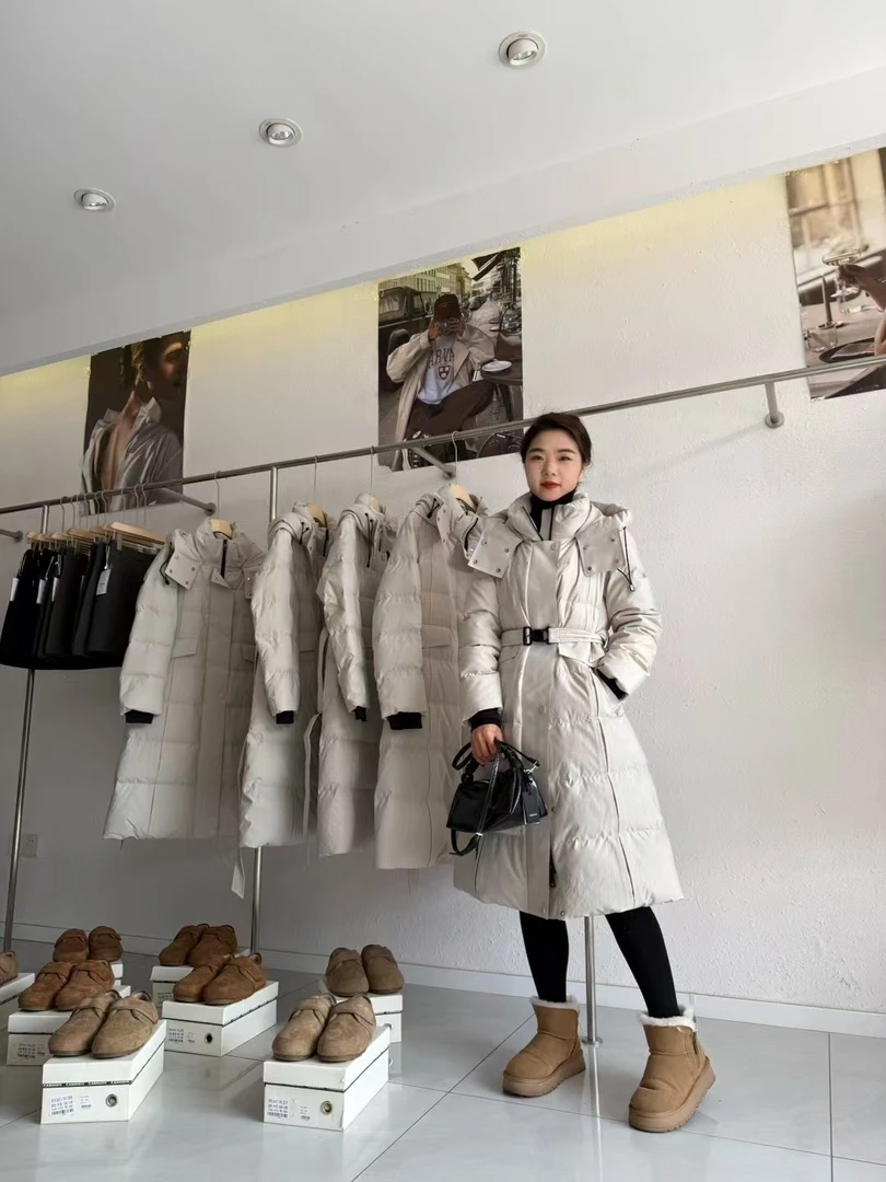 丽丽家新款 长款气质羽绒服