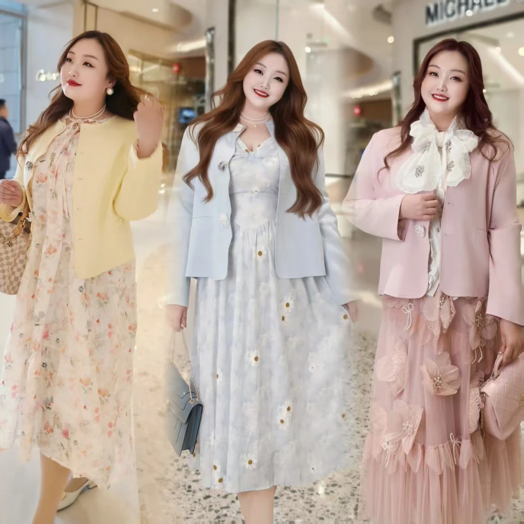 【淡雅丽人】钻石家大码轻奢甜美休闲西装外套 DWT2503