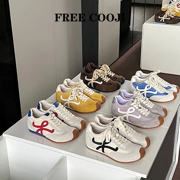 FREE COOJI透气厚底内增高德训鞋女鞋2025夏季休闲阿甘板鞋小个子