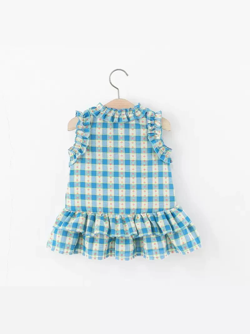 夏季女宝蓝色裙子