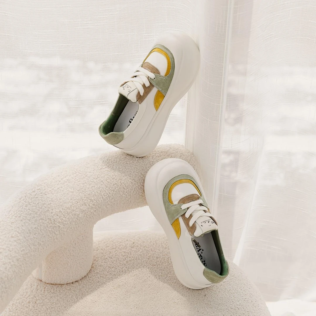 「GHGB」可爱大头厚底休闲小白鞋女学院板鞋新款