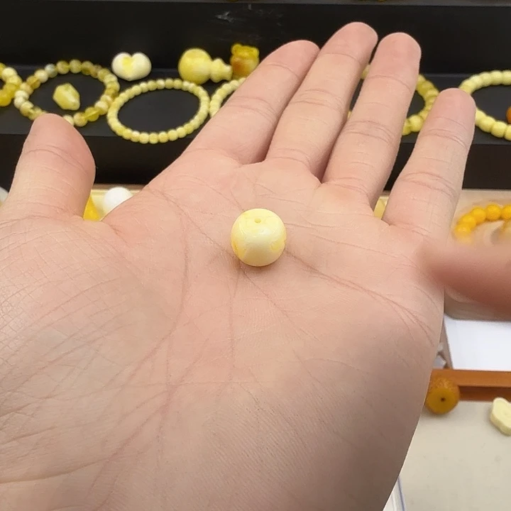 蜜蜡虎皮纹老邢单珠