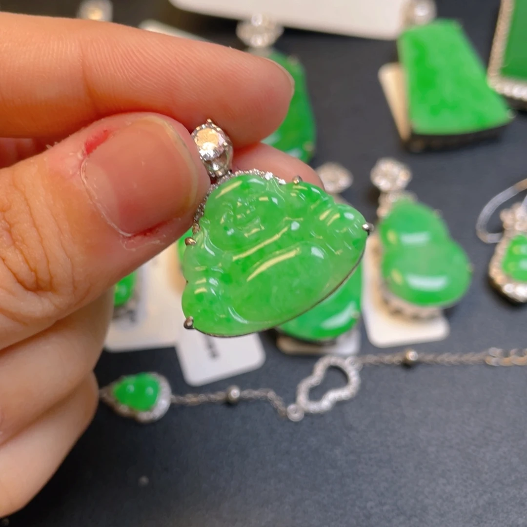 翡翠银S925镶嵌颈饰