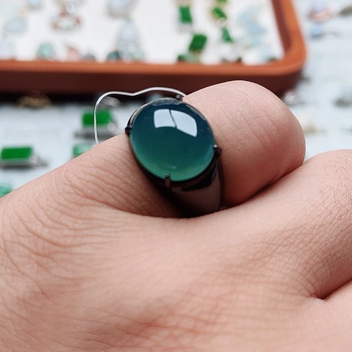 翡翠银S925镶嵌戒指