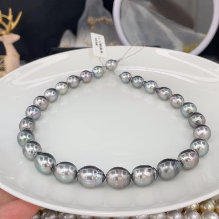 T****未镶嵌颈饰海水珍珠海水大溪地珍珠项链10-12mm