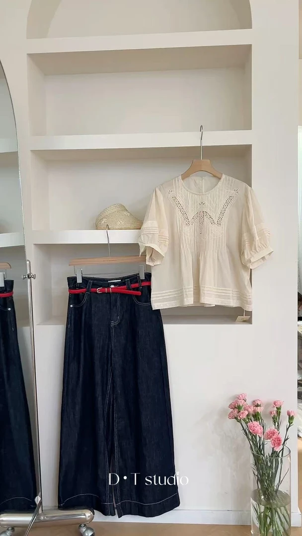 韩系夏日感小衫大桃