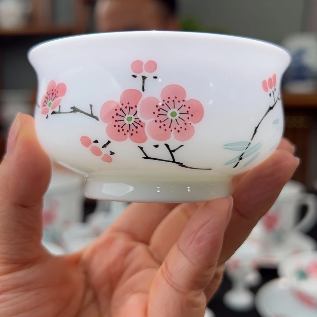 玉泥翠竹红梅炉式杯
