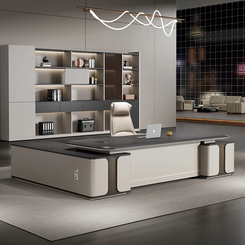 老板桌轻奢高级感总裁桌大班台简约现代主管桌椅组合经理办公室桌